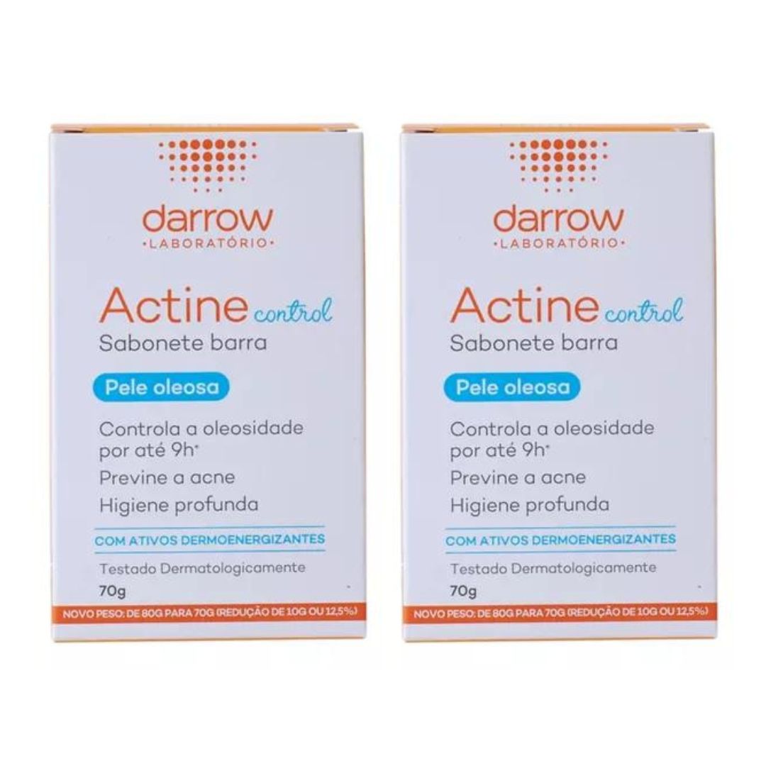 Lot of 2 Actine Control Facial Bar Soap Daily Skin Care 70g Darrow