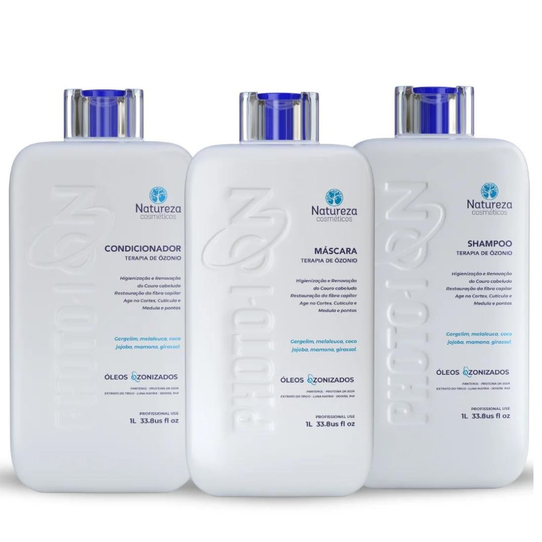 Kit de traitement pour cheveux abîmés par thérapie à l'ozone 3x 1L Natureza Cosmetics