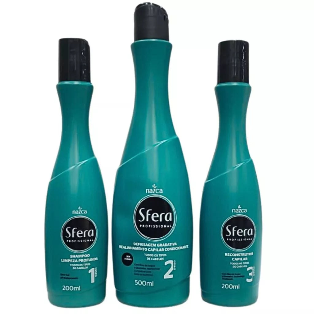 Sfera Gradual Smoothing Anti Frizz Brazilian Hair Smoothing 3 Itens - Nazca