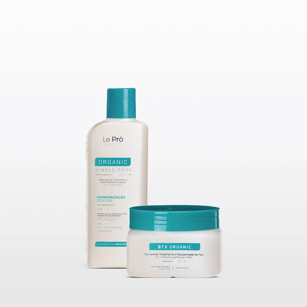 Single Pass Progressive Brush + Organic Deep Hair Mask Kit 2x300 Le Pro