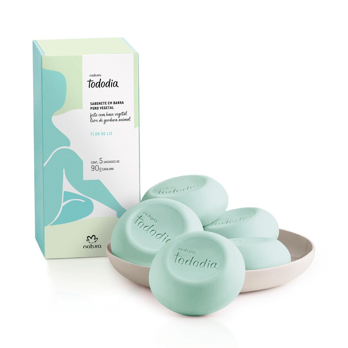 Savon en barre Natura TODODIA Flor Lis / Pure Vegetal Flower Of Lis - 5un de 90g