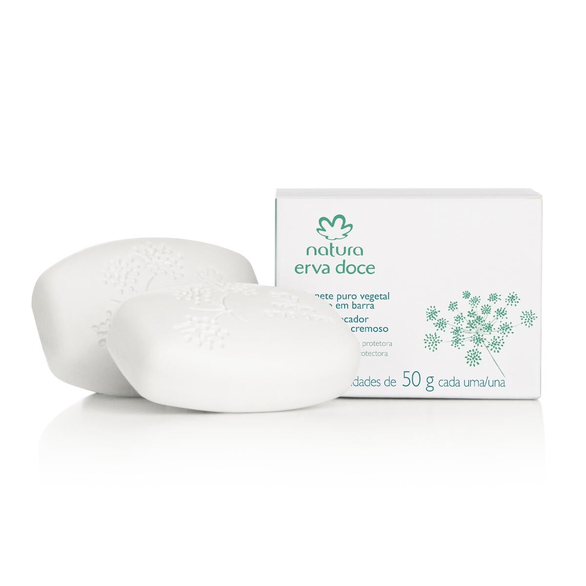 Natura ERVA DOCE / Pure Vegetable Bar Soap Sweet Herb - 2 50g Each