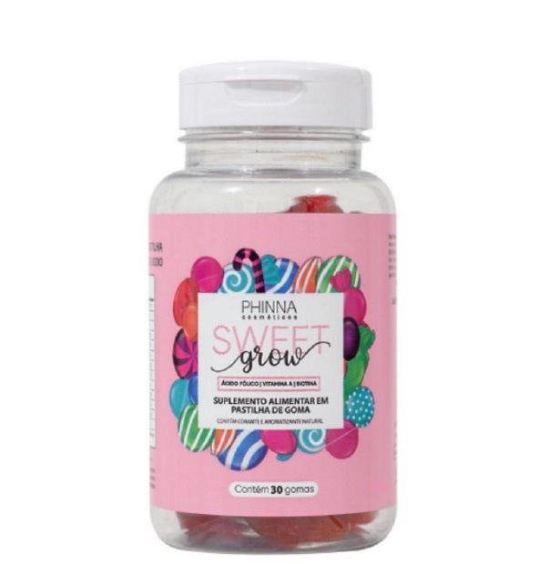 Sweet Grow Hair Nails Vitamins Biotin Folic Acid Supplement 30 Gummys - Phinna