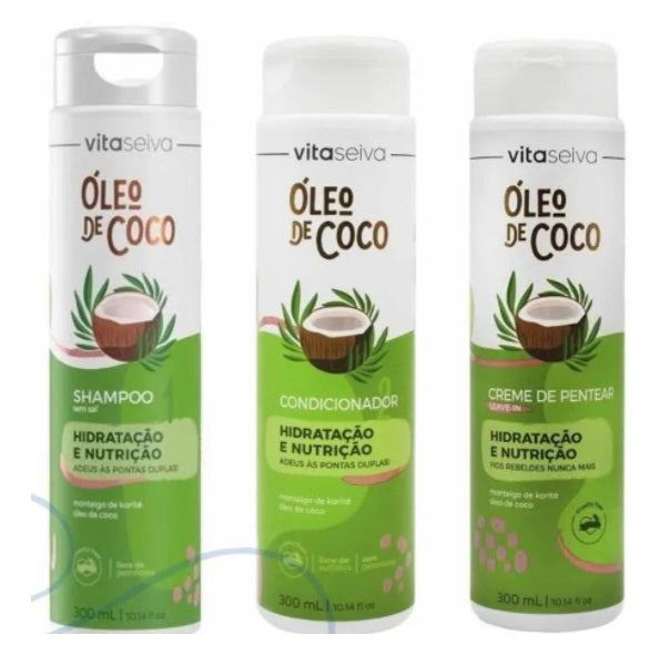Coconut Oil Hair Hydration Restore Nourishing Home Care Kit 3x300ml - Vita Seiva