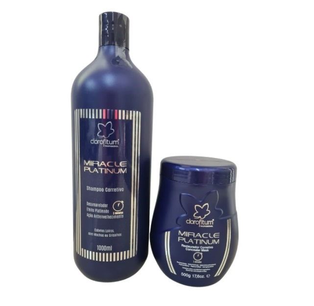 Kit de traitement de restauration et d'entretien de la couleur des cheveux Miracle Platinum 2 pièces - Clorofit