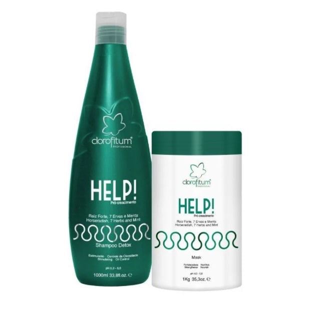 Help Detox Pro Growth Maintenance Oil Control Hair Treatment Kit 2x1 - Clorofitu