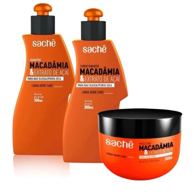 Macadamia Brésilien Acai Açaí Hair Treatment Maintenance Kit 3x300 - Sachê