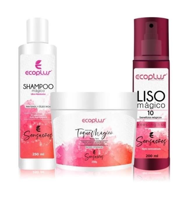 Panthenol Inca Oil Sensações Sensation Magic Touch Hair Kit 3 Itens - Ecoplus