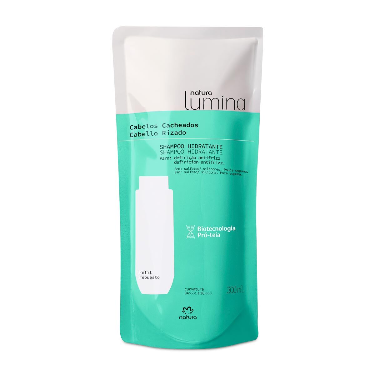 Natura LUMINA Cabelos Cacheados / Recharge Shampooing Hydratant Cheveux Bouclés - 300ml