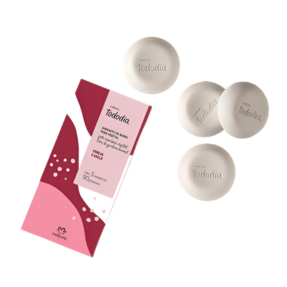 Natura TODODIA Cereja Avelã / Pure Bar Cherry And Hazelnut Soap - 5 Units Of 90 G Each