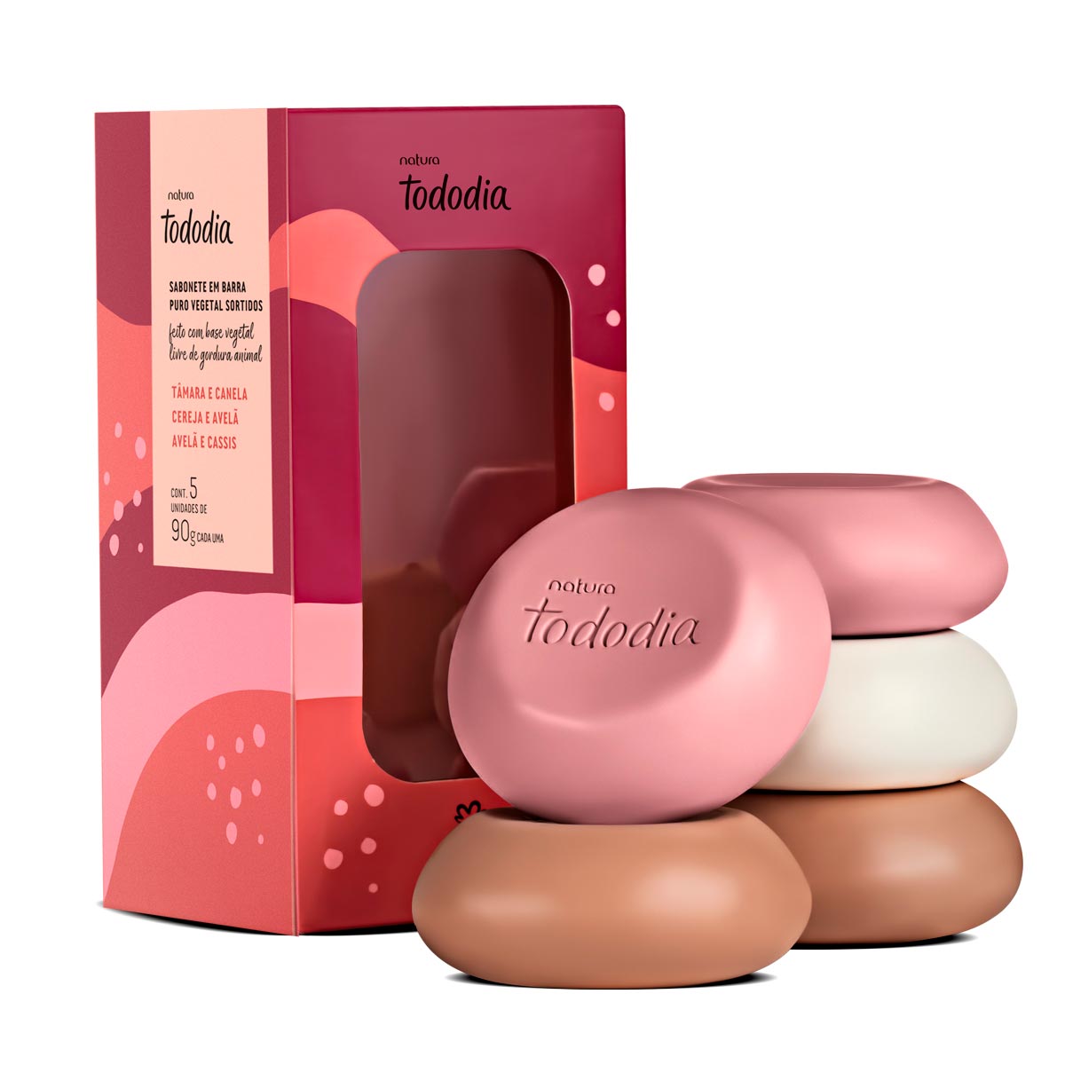 Natura TODODIA Sortidos / Soap In Pure Vegetable Assorted - 5 Units Of 90g Each