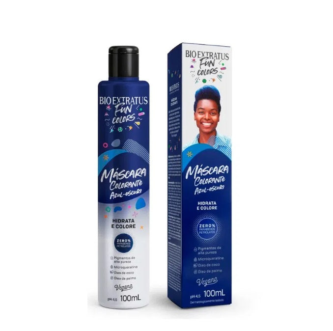 Bio Extratus Hair Care Fun Colors Dark Blue Maintenance Hair Vegan Treatment Mask 100ml - Bio Extratus