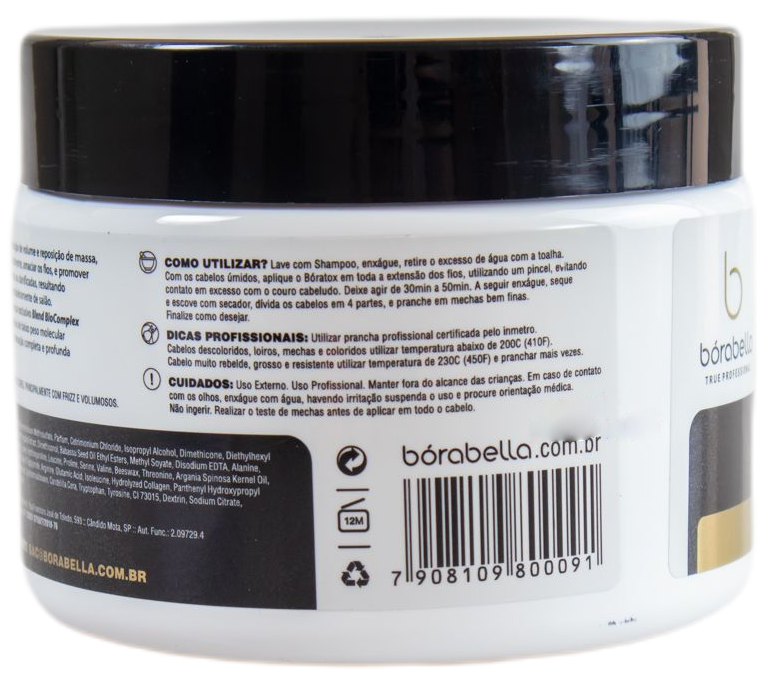 Borabella Hair Mask Boratox Formol Free Botox Mass Replenishment Organic Hair Mask 300g - Borabella