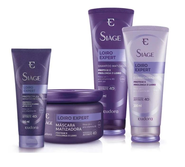 Eudora Home Care Siàge Loiro Expert Blond Protectplex Color Extend 4D Treatment 4 Itens - Eudora