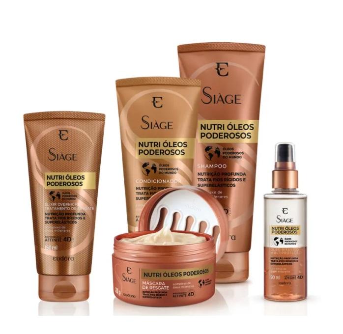 Eudora Home Care Siàge Nutri Powerful Oils Deep Hair Nourishing Resistance Kit 5 Itens - Eudora