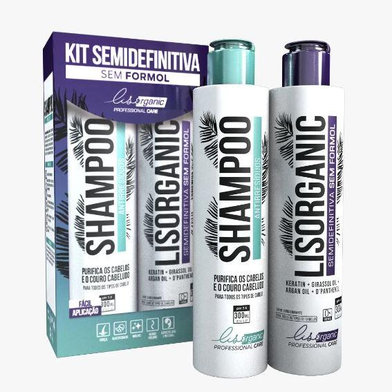 Exatbel Brazilian Keratin Treatment No Formol Progressive Semi Definitive Vegan Organic Lisorganic 2x300ml - Exatbel