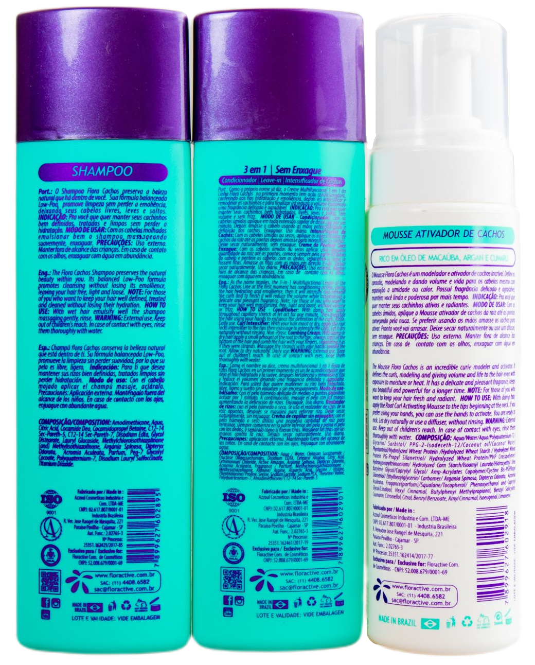 Floractive Brazilian Keratin Treatment Flora Curls Hair Treatment Kit 3 Products - Floractive