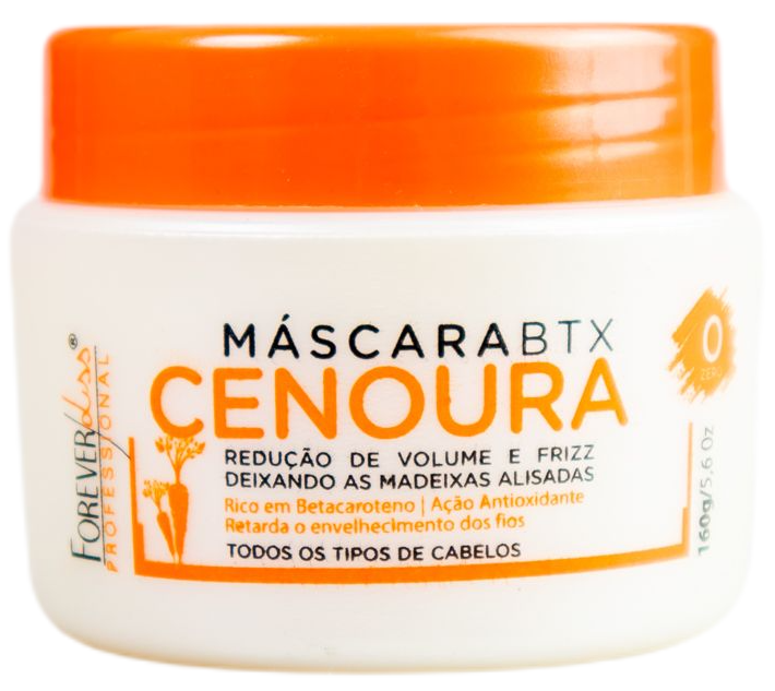 Forever Liss Brazilian Keratin Treatment Carrot Deep Hair Mask No Formol Anti Frizz and Volume Professional Mask 160g - Forever Liss