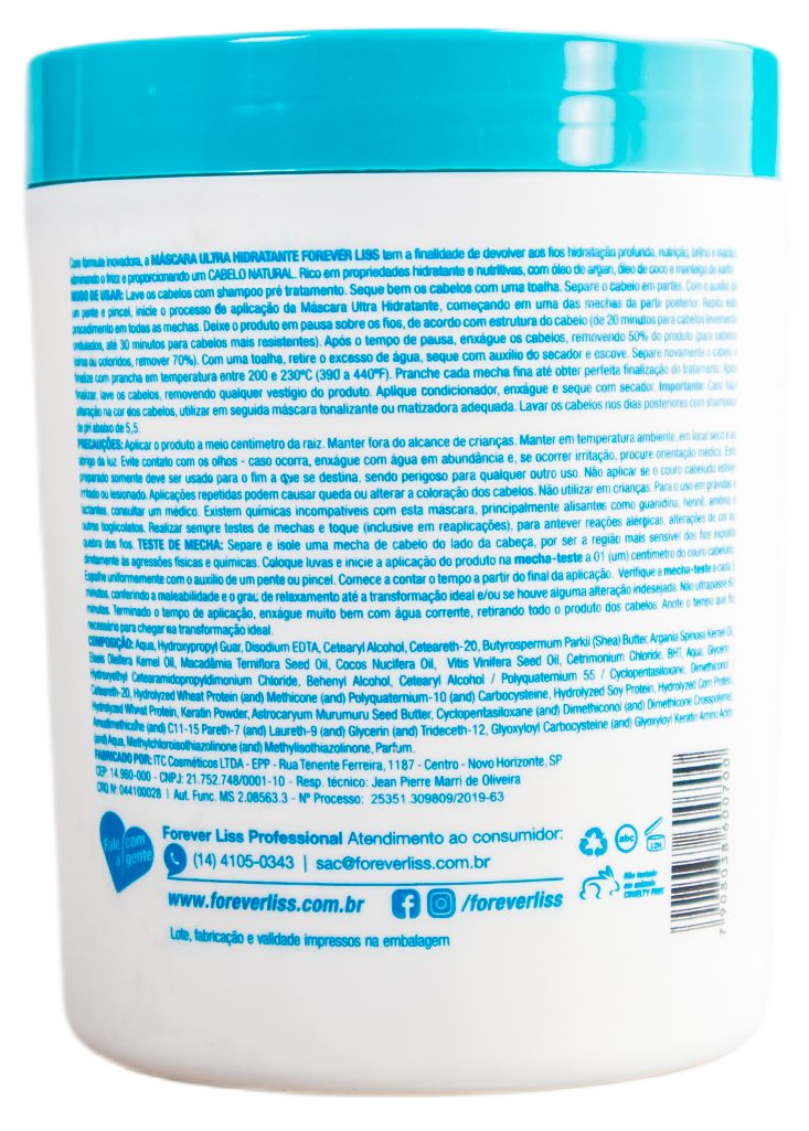 Forever Liss Hair Mask Ultra Moisturizing Mask Organic btox 1kg - Forever Liss
