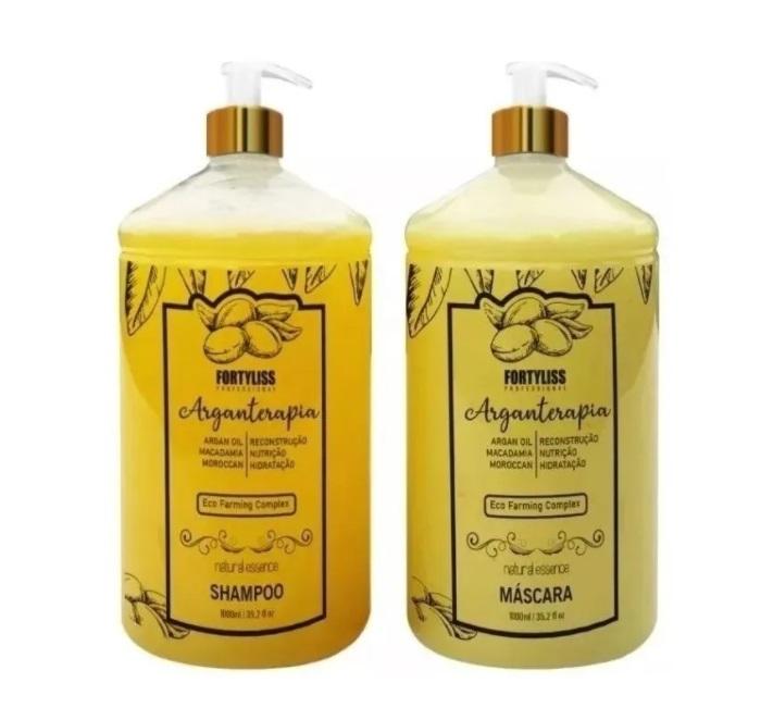 Forty Liss Brazilian Keratin Treatment Eco Farming Complex Argan Therapy Macadamia Moroccan Kit 2x1 - Forty Liss