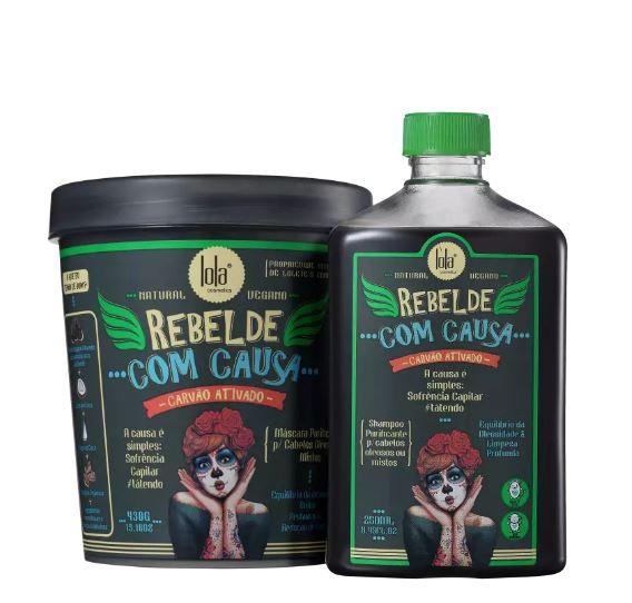 Lola Cosmetics Brazilian Keratin Treatment Natural Vegan Activated Charcoal Rebel With Cause Kit 2 Prod. - Lola Cosmetics