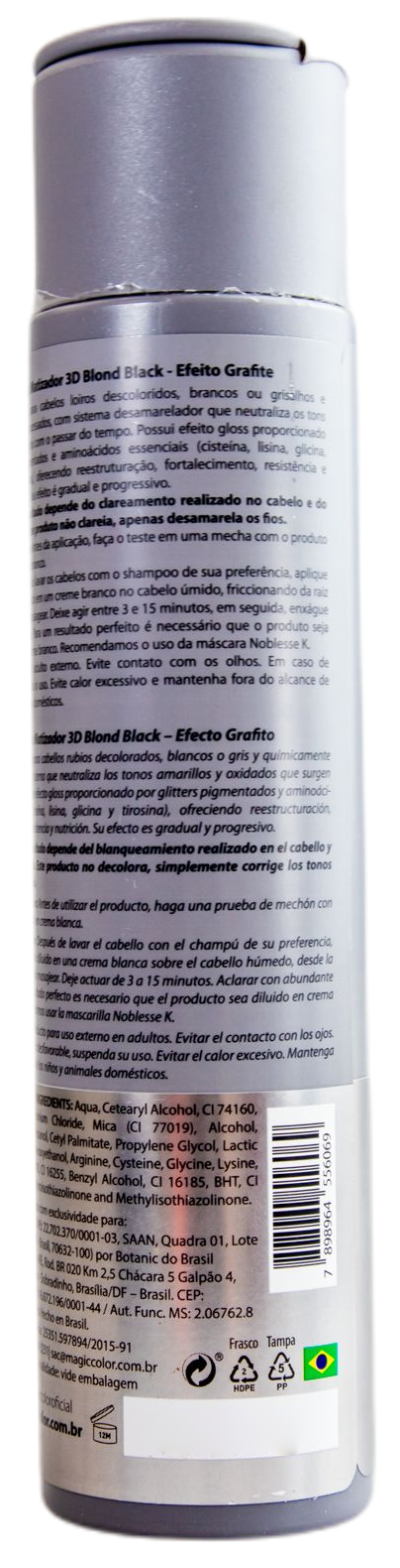 Magic Color Brazilian Keratin Treatment 3D Blond Black Treatment Tinting Gloss Mask Graphite Effect 300ml - Magic Color