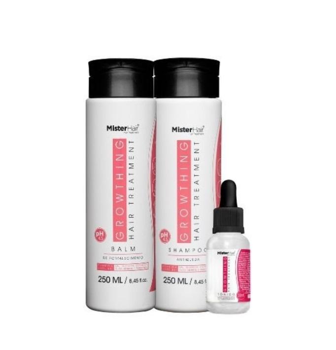 Mister Hair Home Care Growthing Anti Fall Vegetable Extracts Hair Treatment Kit 3 Itens - Mister Hair