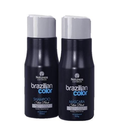 Natureza Cosmetics Home Care Professional Brazilian Color Silver Black Tinting Treatment Kit 2x300 - Natureza