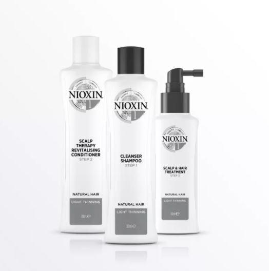 Nioxin Brazilian Keratin Treatment Scalp Revitalizing Thicker Fuller Therapy System 1 Treatment Kit 3 Prod. - Nioxin