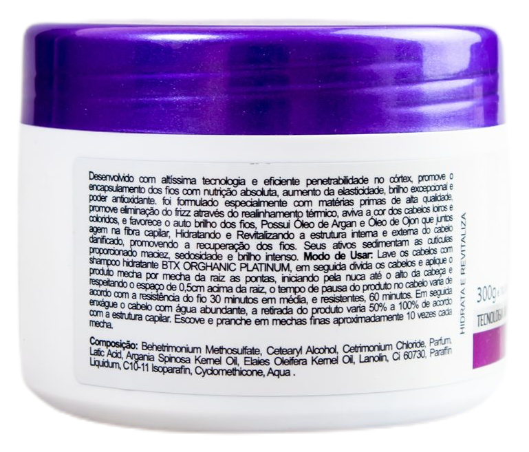 Plancton Professional Brazilian Keratin Treatment Deep Hair Mask Platinum Tinting Argan and Ojon Hair Mask Moist 250g - Plancton Professional