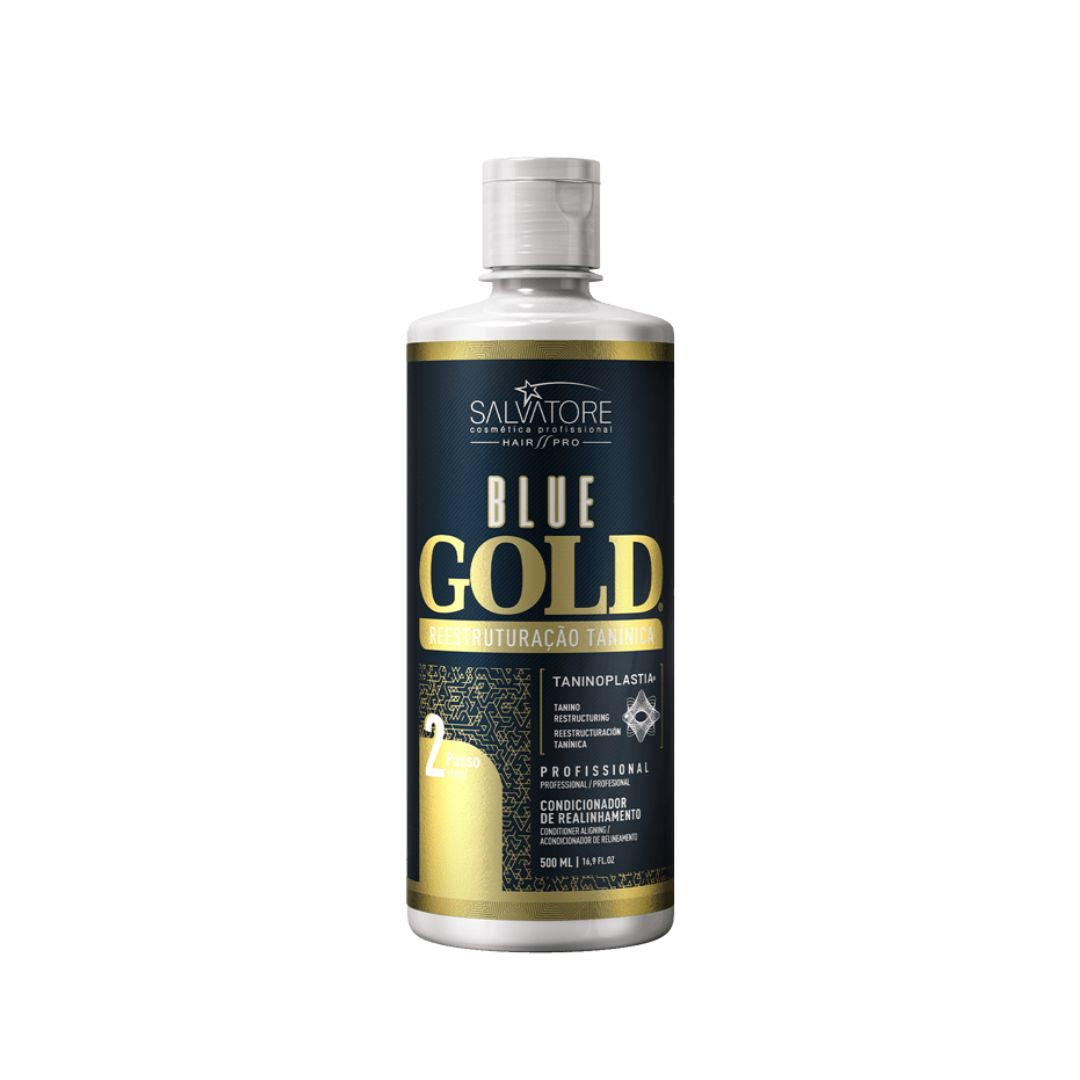 Salvatore Brazilian Keratin Treatment New Edition Blue Gold System Tanino Hair Restructuring Treatment 500ml - Salvatore