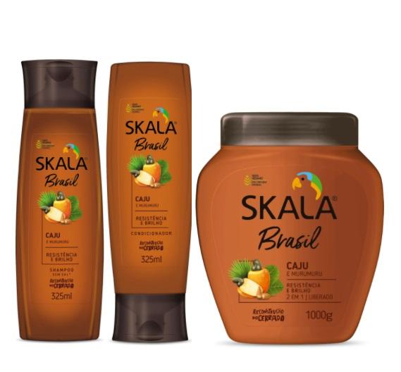 Skala Brazilian Keratin Treatment Brazil Cashew & Murumuru Vegan Nutrition Reconstruction Kit 3 Products Skala