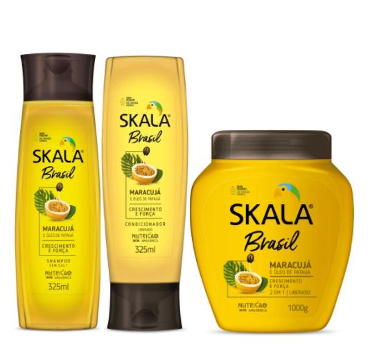 Skala Brazilian Keratin Treatment Brazil Passionfruit & Patua Oil Vegan Nutrition Reconstruction Kit 3 Prod. Skala