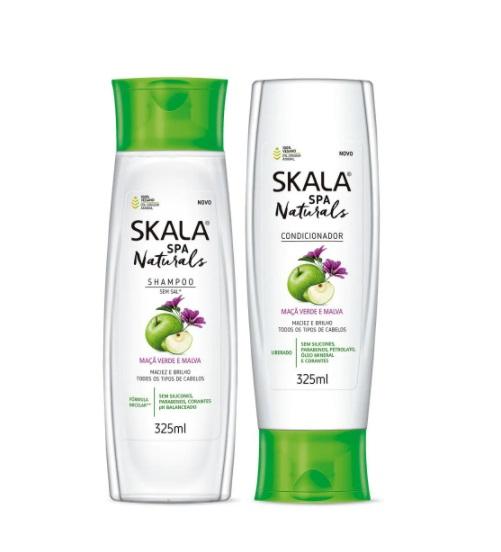 Skala Brazilian Keratin Treatment Spa Naturals Green Apple & Malva Rebuilding Shine Treatment Kit 2x325ml Skala