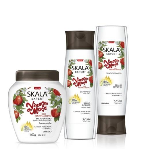 Skala Home Care Expert Apple Vinegar Vegan Reconstruction Shine Treatment Kit 3 Prod. Skala