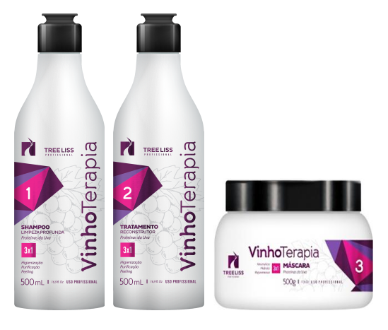 Tree Liss Brazilian Keratin Treatment Wine Therapy Btox Kit 3x500 - Tree Liss