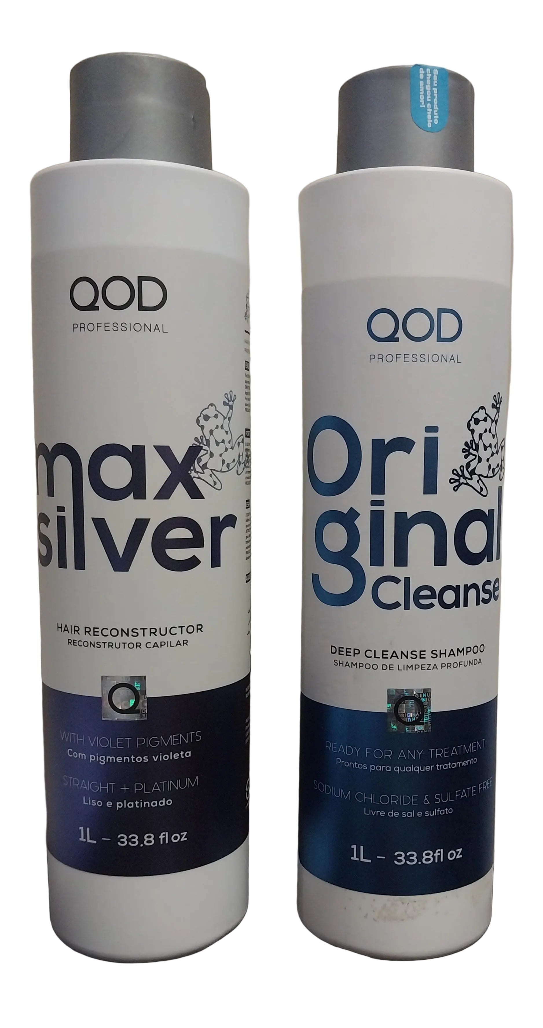 QOD Max Silver Straightening Shine Blond Hair Neutralizing Kit 2x1L - QOD