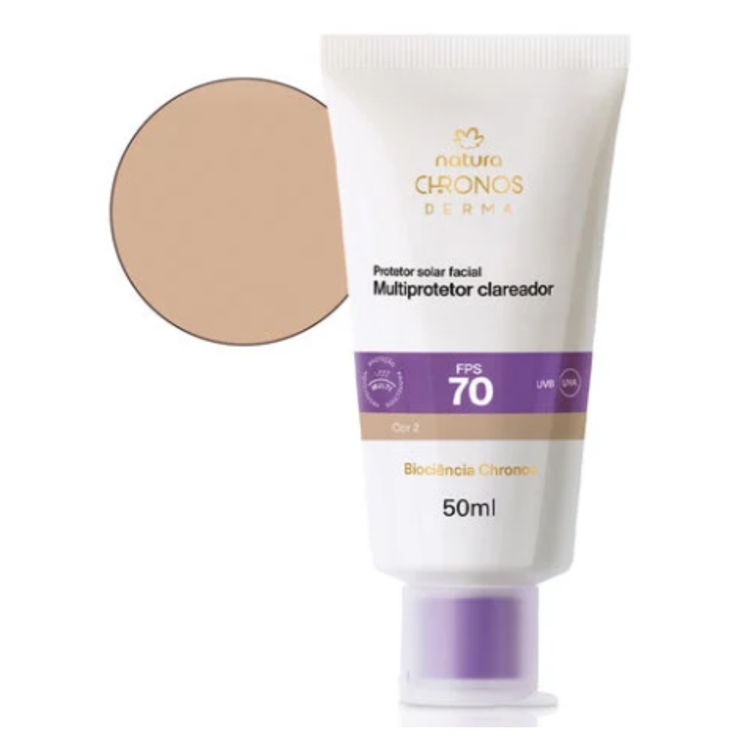 Chronos Derma SPF 70 Dark Spot Correcting Sunscreen Shade 2 50ml Natura