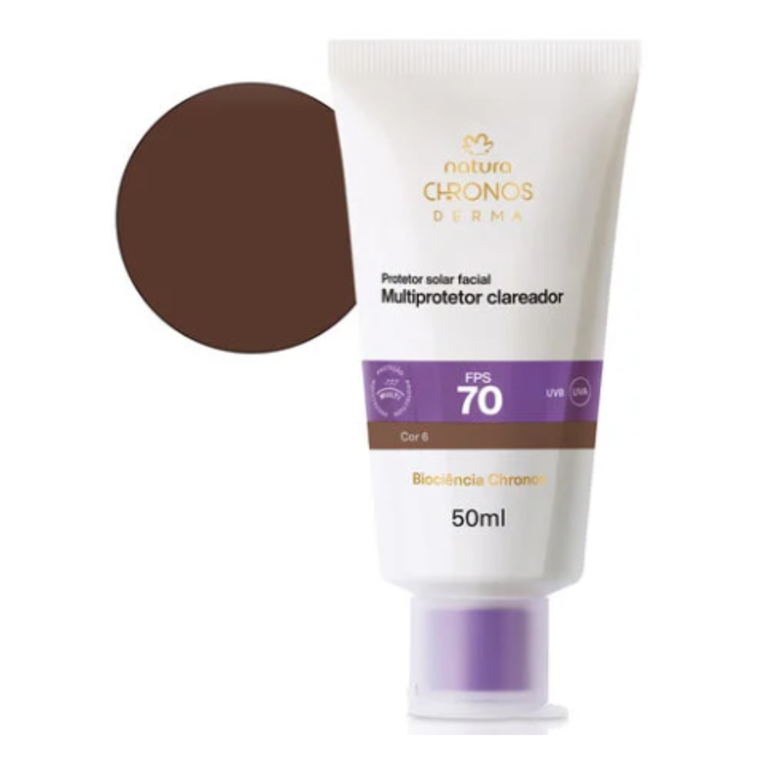 Chronos Derma SPF 70 Dark Spot Correcting Sunscreen Shade 6 50ml Natura