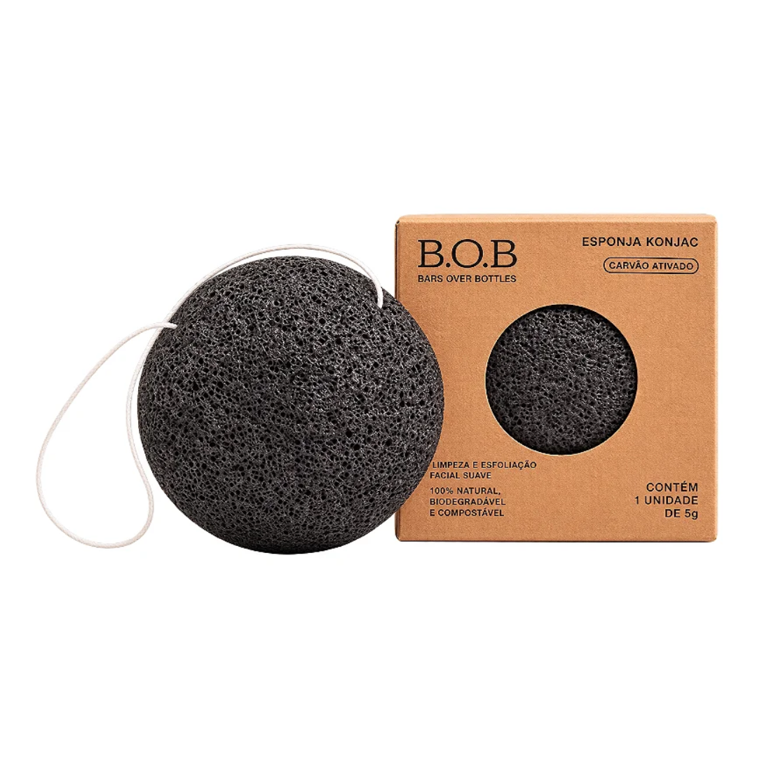 Bars Over Bottles Konjac Facial Cleansing Sponge Activated Charcoal B.O.B