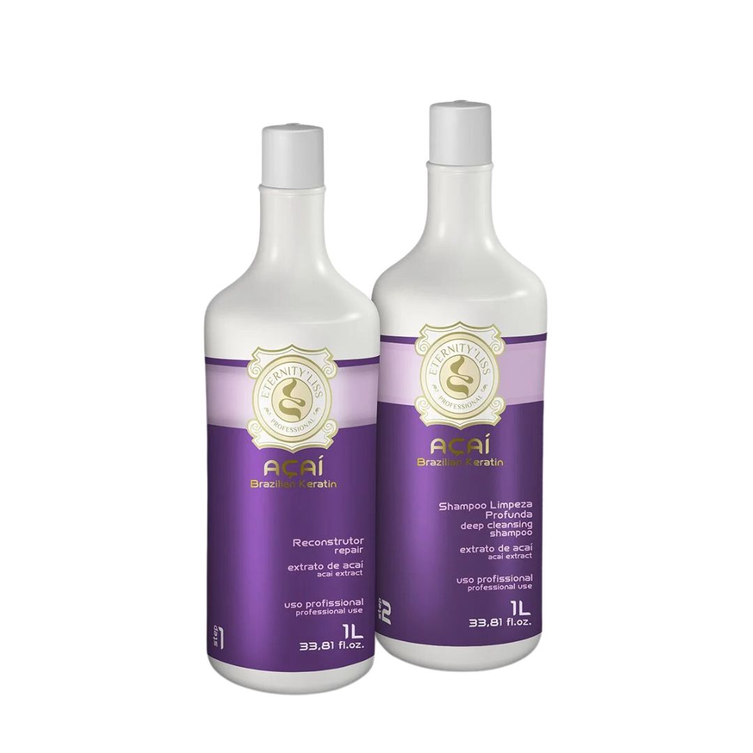 Kit de lissage brésilien à la kératine Eternity Liss Acai 2x 1L / 33,8 fl oz