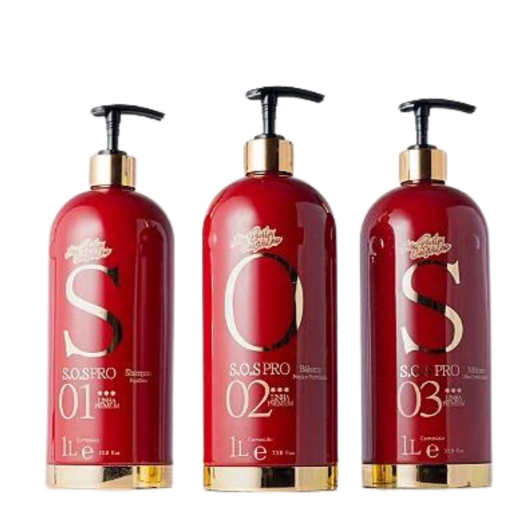 Kit de traitement SOS Pro Ana Paula Carvalho 3x 1L / 3X 33,8 fl oz