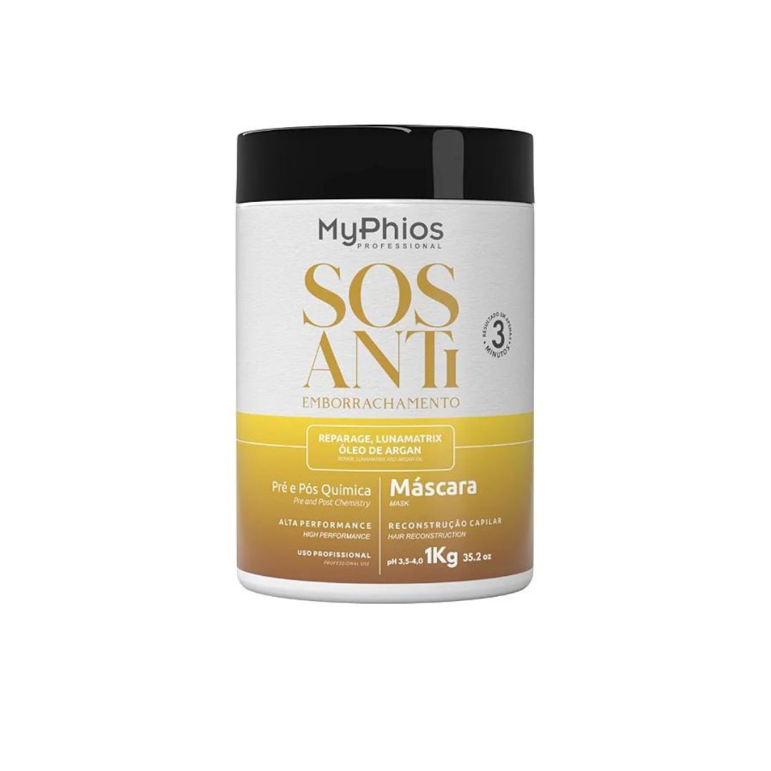 Masque de soin reconstructeur capillaire My Phios SOS Anti Rubber 1 kg