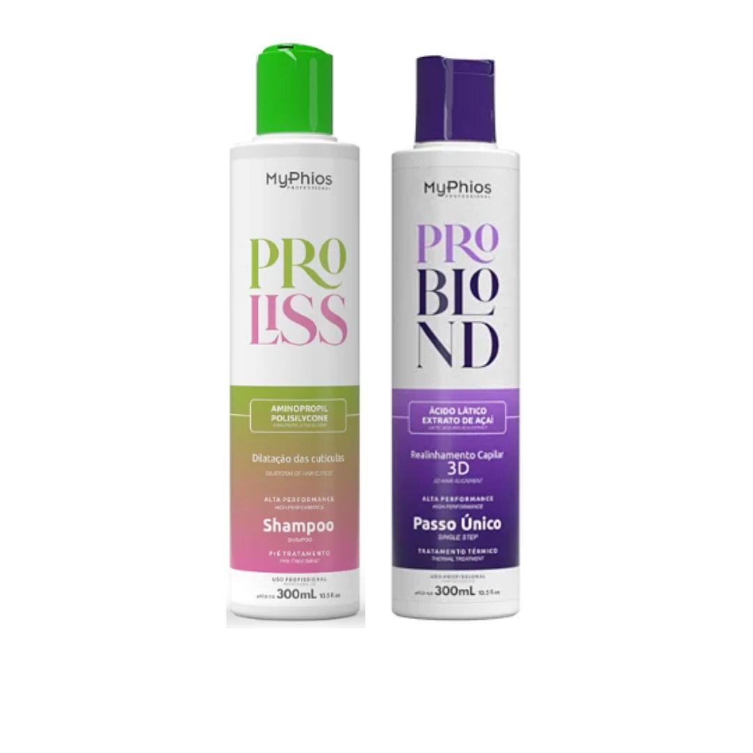 Mon Shampoing Phios + Kit Réalignement Pro Blond Progressive Brush 2x 300ml / 2x 10.14 fl oz