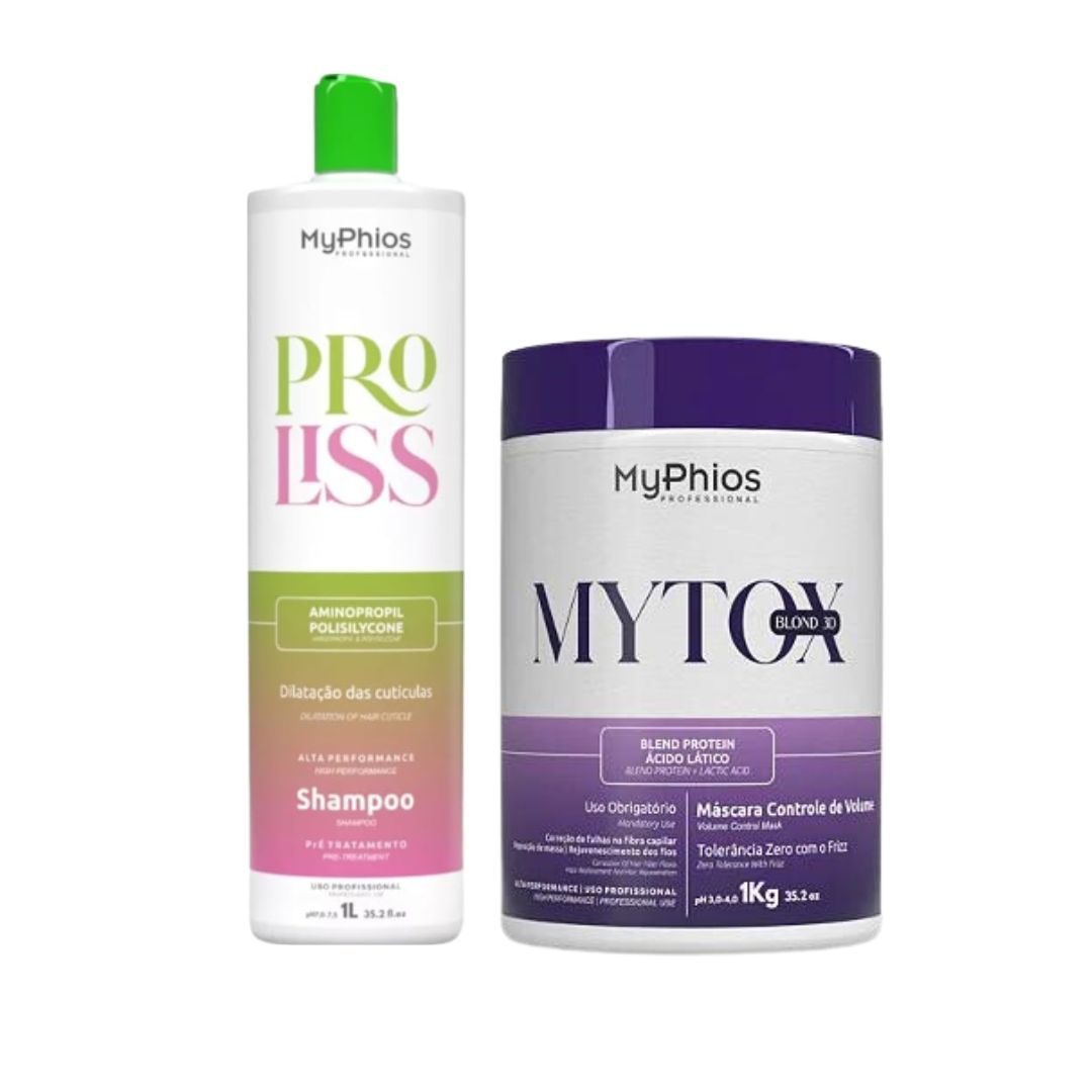 Kit de lissage des cheveux My Phios Cleansing Shampoo + MyTox Blonde Deep Hair Mask 2x1