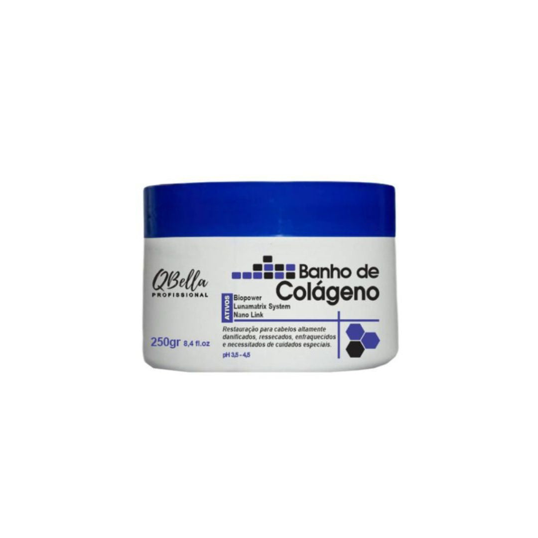 Bain de collagène QBella Traitement réparateur des cheveux Masque protecteur hydratant 250 g