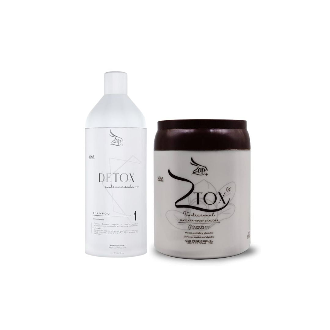 Kit de traitement hydratant en profondeur avec shampooing détoxifiant Ztox Cosmetics + masque capillaire Ztox Deep Hair