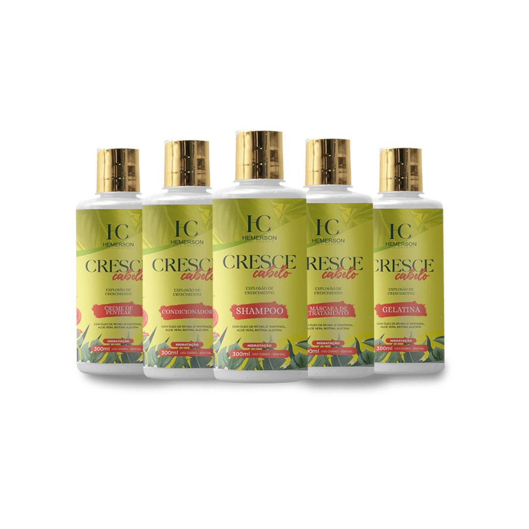 Hemerson dos Cachos Cresce Cabelo Curly Hair Growth Treatment Kit 5x300ml