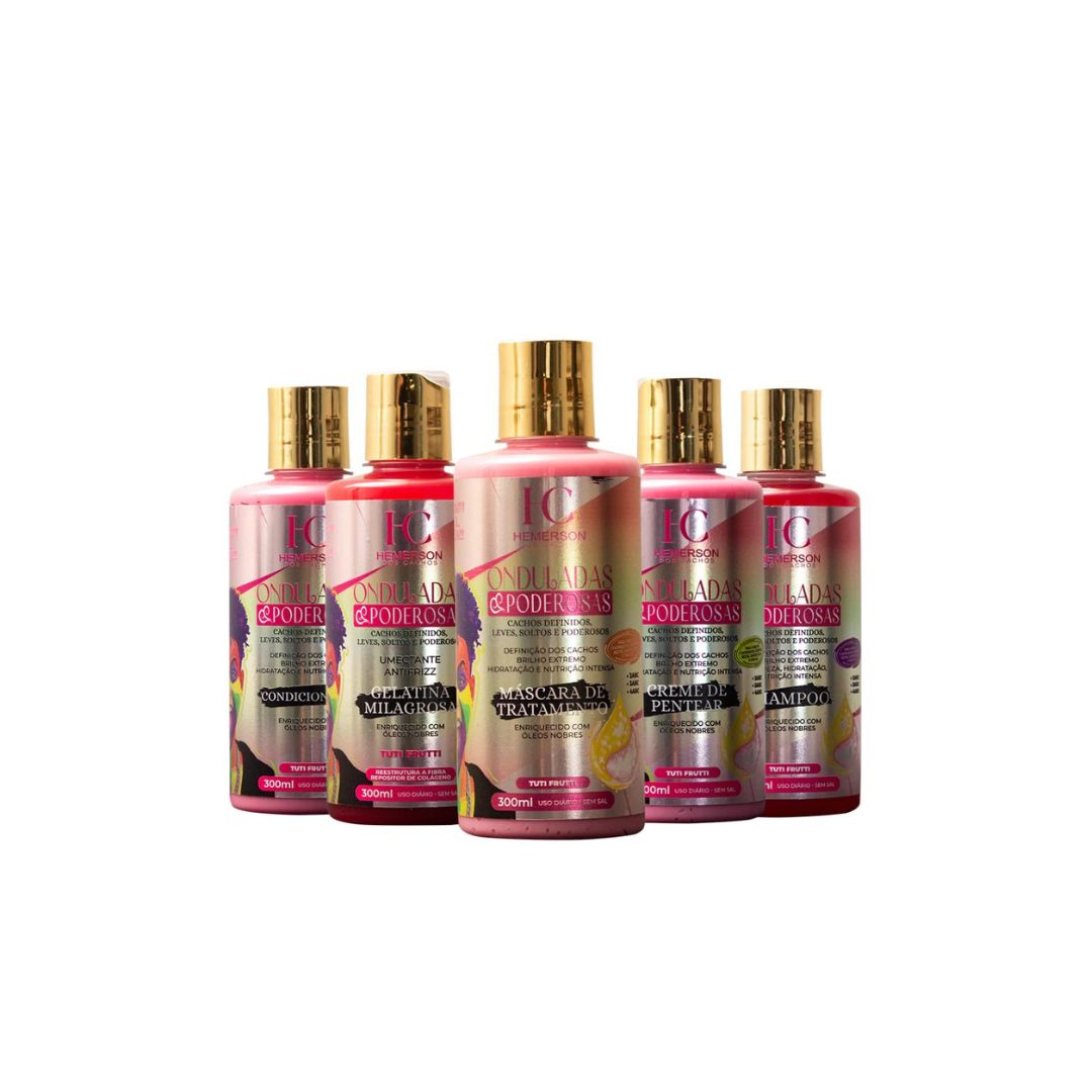 Hemerson dos Cachos Onduladas Poderosas Curly Wavy Hair Treatment Kit 5x300ml