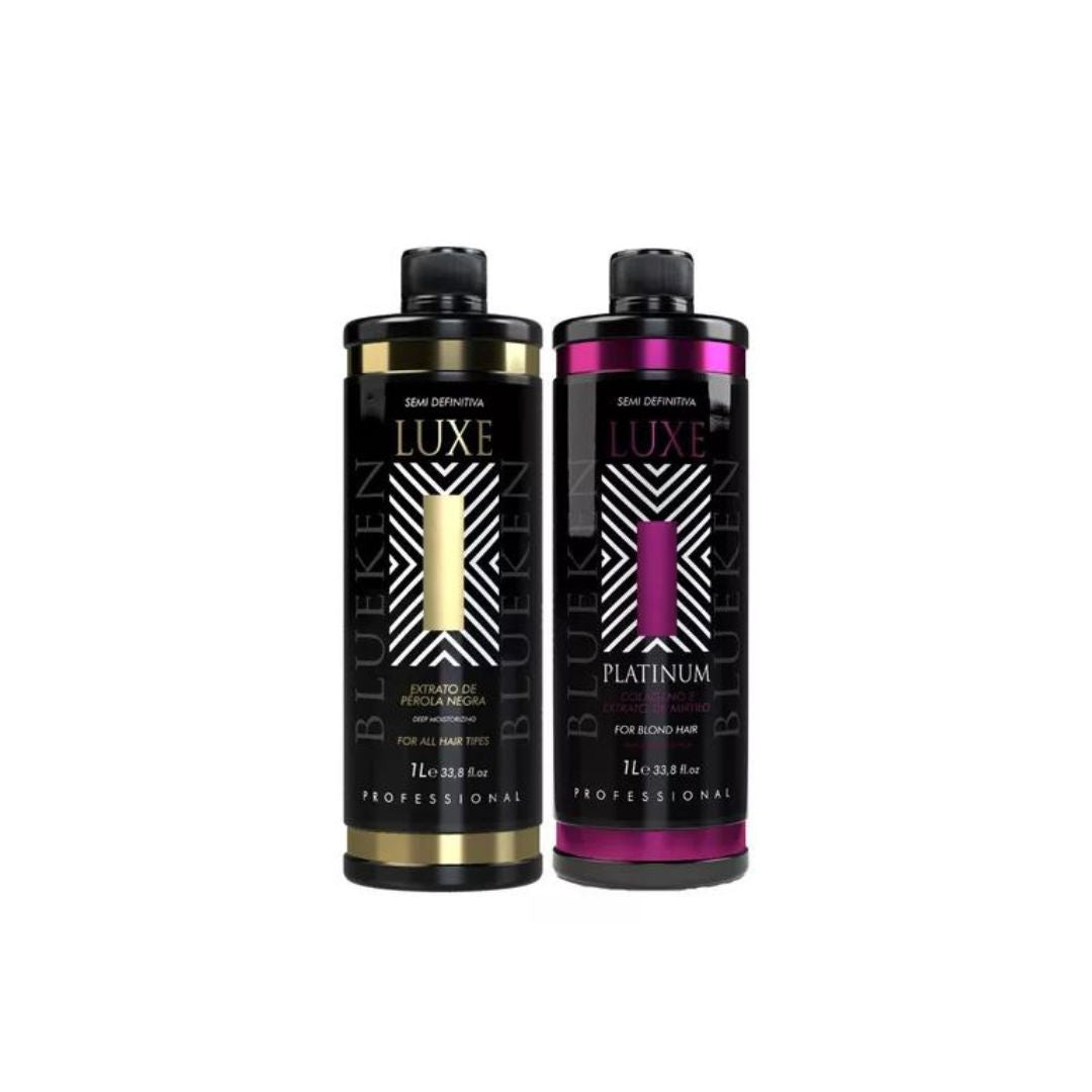 Kit de lissage semi-définitif progressif Blueken Luxe + kit de scellant pour cheveux blond platine